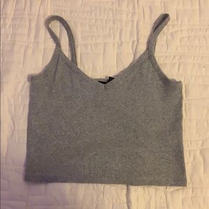 cropped gray tank top